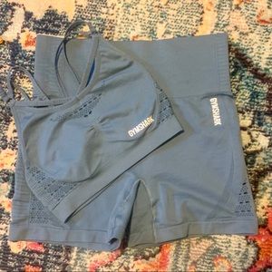 Gymshark Energy+ Seamless Set - Blue Stone EUC